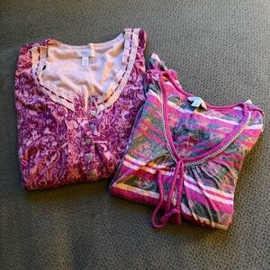 Secret Treasures Pink Nightgown Pajama 2 piece Set Large 12-14